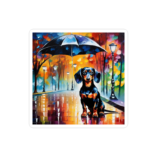 PugMug Custom Black Dachshund Sticker