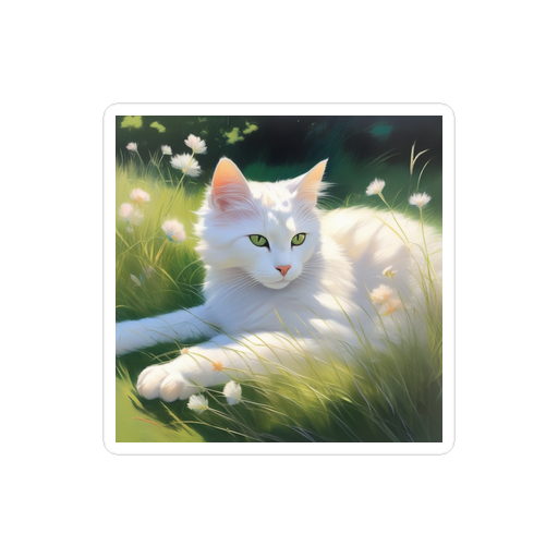 PugMug Custom White Companion Cat Sticker