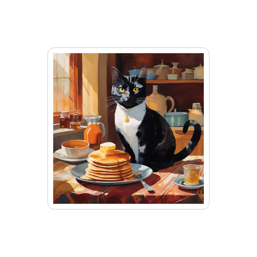 PugMug Custom Black American Shorthair Cat Sticker