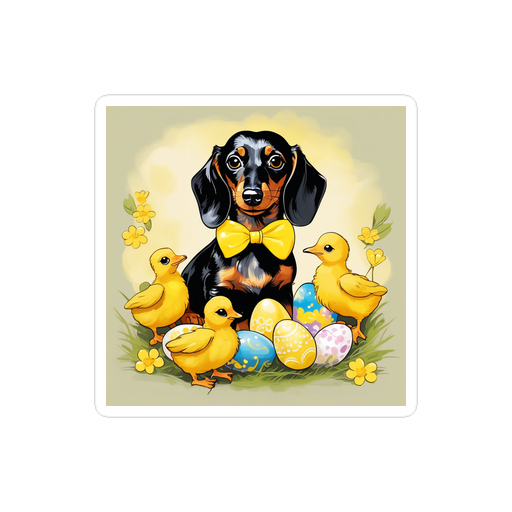 PugMug Custom Black Dachshund Sticker