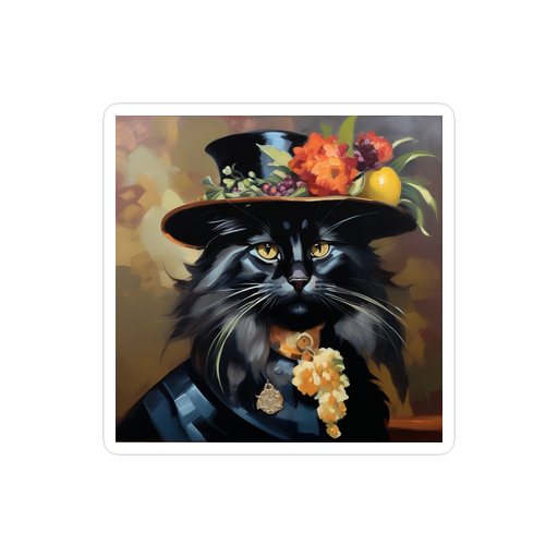 PugMug Custom Black Maine Coon Cat Sticker