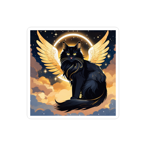 PugMug Custom Black Maine Coon Cat Sticker