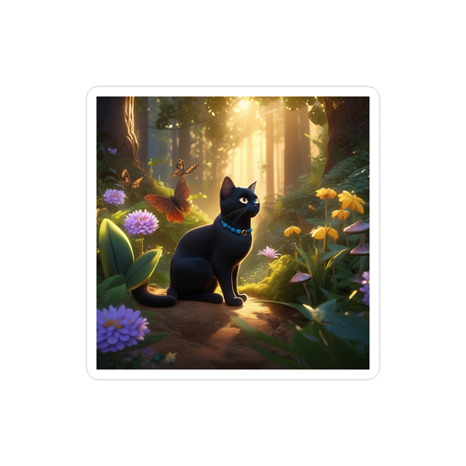 PugMug Custom Black Exotic Cat Sticker