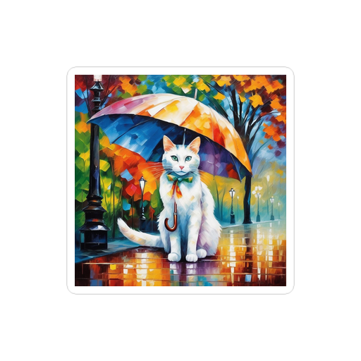 PugMug Custom White Companion Cat Sticker