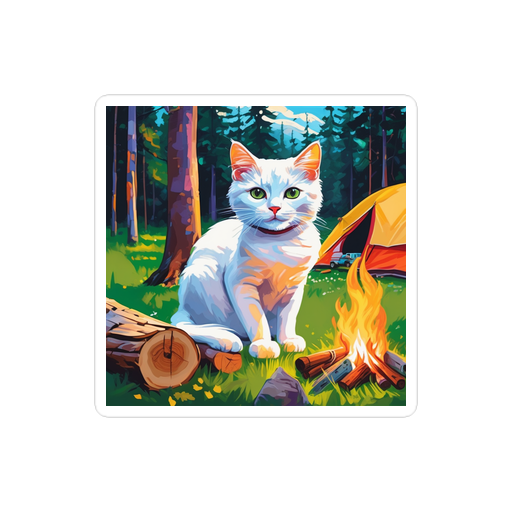 PugMug Custom White Companion Cat Sticker