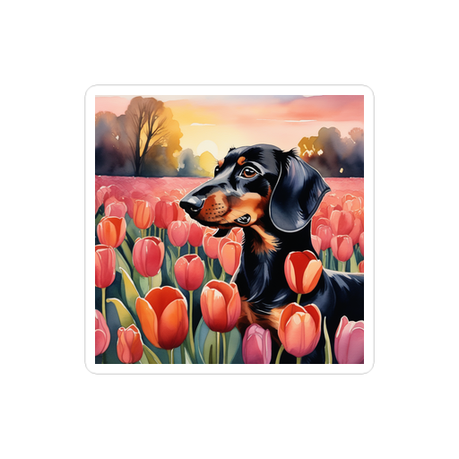 PugMug Custom Black Dachshund Sticker