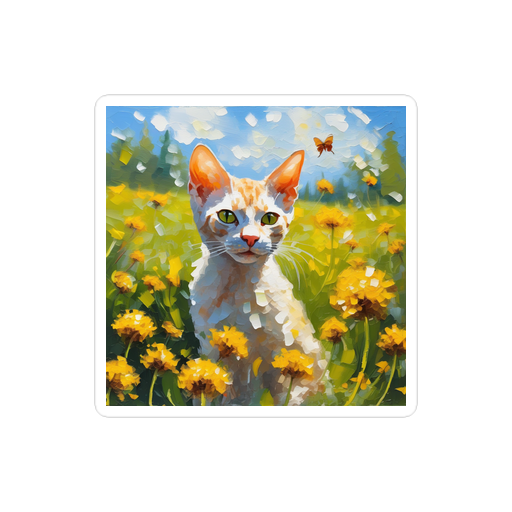 PugMug Custom Tabby Devon Rex Cat Sticker
