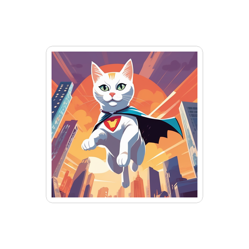 PugMug Custom White Companion Cat Sticker