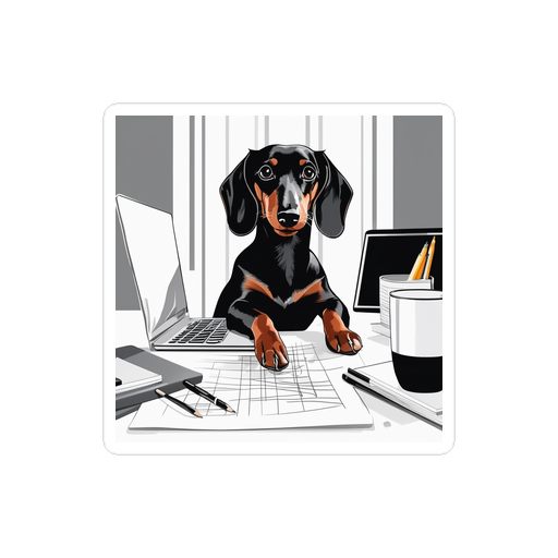 PugMug Custom Black Dachshund Sticker
