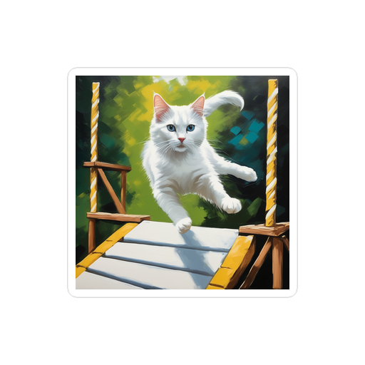 PugMug Custom White Companion Cat Sticker