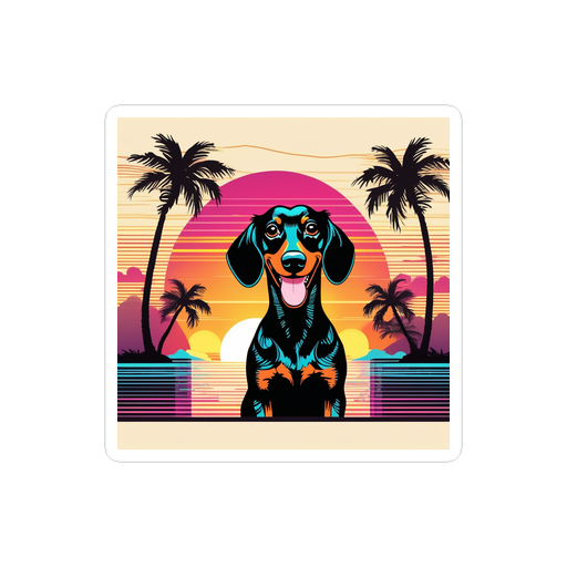 PugMug Custom Black Dachshund Sticker