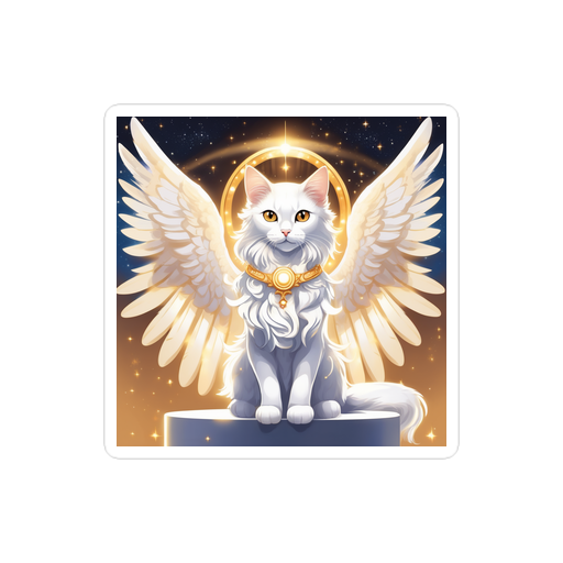 PugMug Custom White Companion Cat Sticker