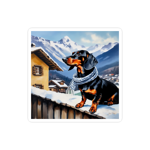 PugMug Custom Black Dachshund Sticker