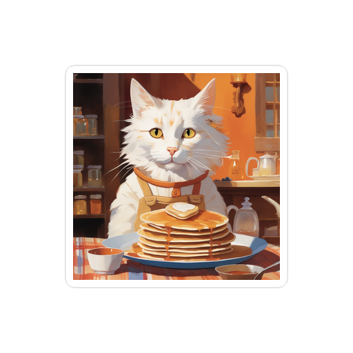 PugMug Custom White Companion Cat Sticker