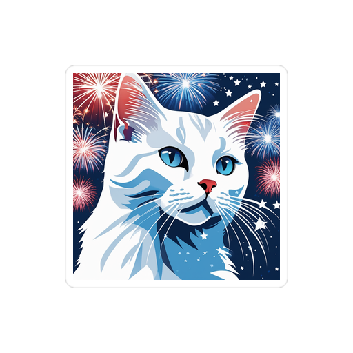 PugMug Custom White Companion Cat Sticker