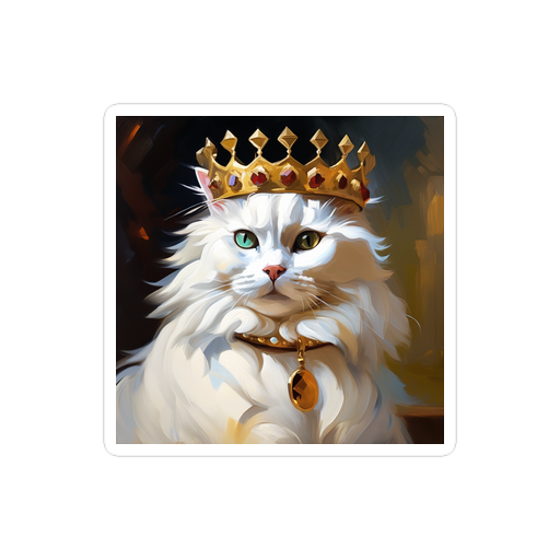 PugMug Custom White Companion Cat Sticker