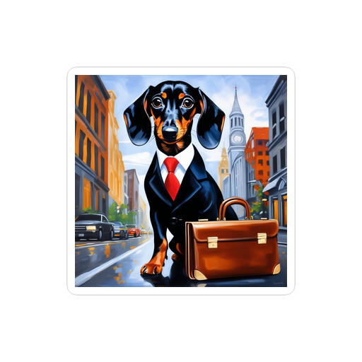 PugMug Custom Black Dachshund Sticker