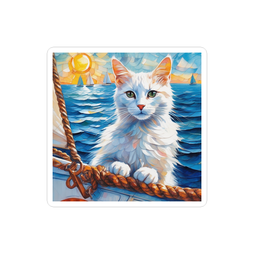 PugMug Custom White Companion Cat Sticker