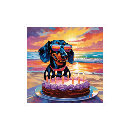 PugMug Custom Black Dachshund Sticker