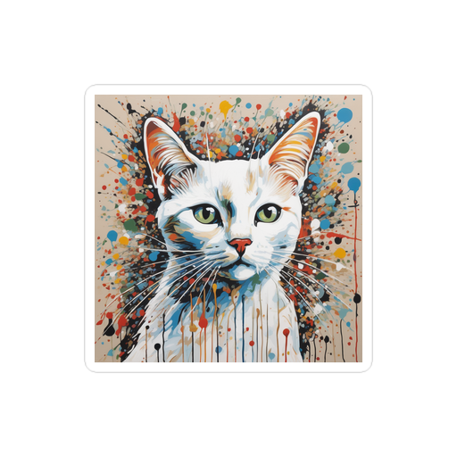 PugMug Custom White Companion Cat Sticker