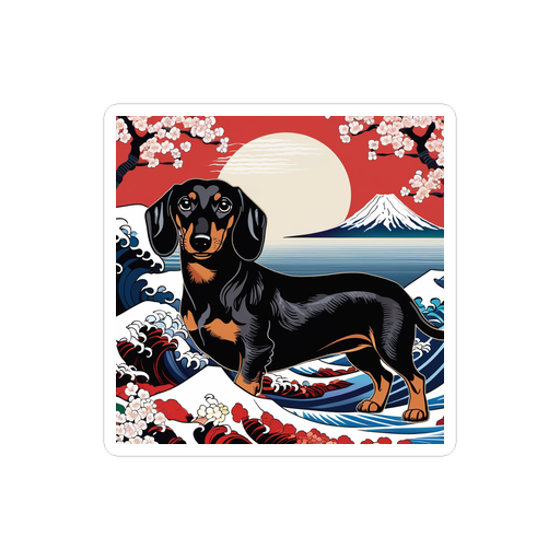 PugMug Custom Black Dachshund Sticker