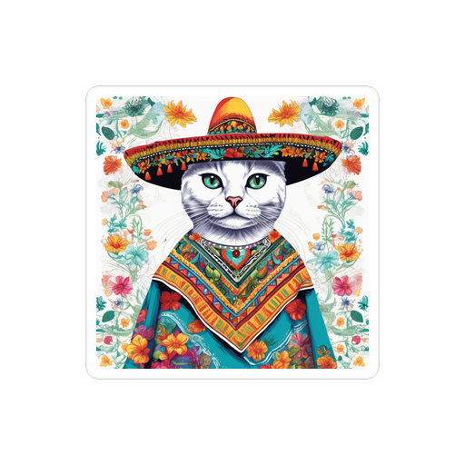 PugMug Custom White Companion Cat Sticker