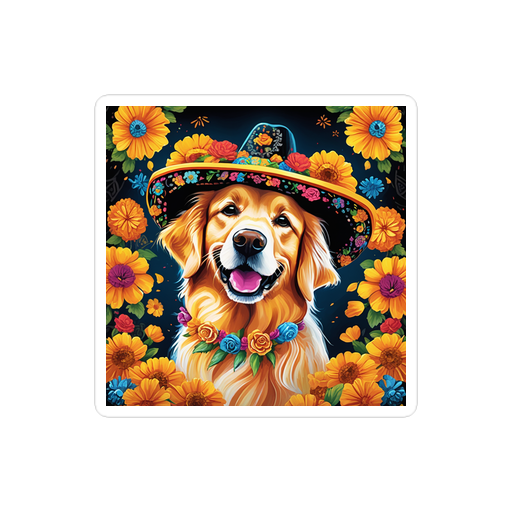 PugMug Custom Golden Retriever Sticker