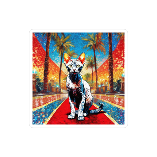 PugMug Custom Tabby Devon Rex Cat Sticker