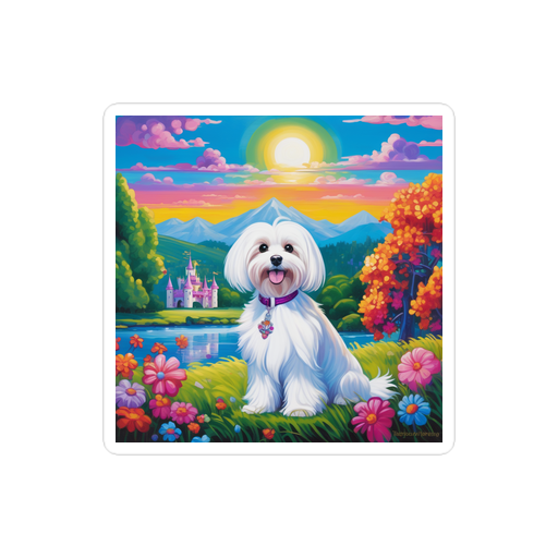 PugMug Custom White Havanese Dog Sticker