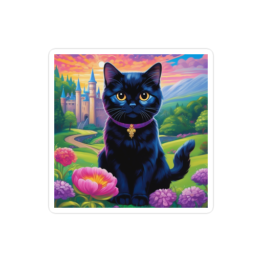 PugMug Custom Black Scottish Fold Cat Sticker