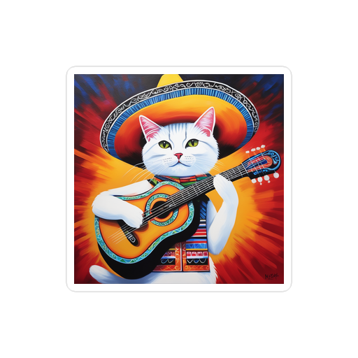 PugMug Custom White Companion Cat Sticker