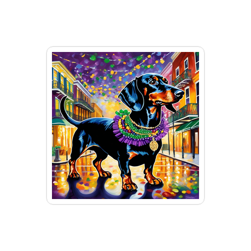 PugMug Custom Black Dachshund Sticker