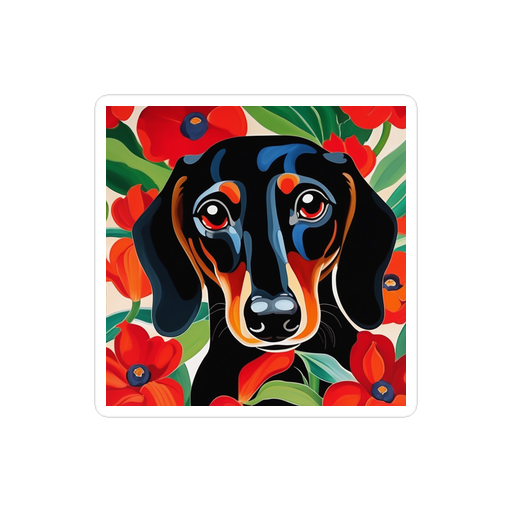 PugMug Custom Black Dachshund Sticker