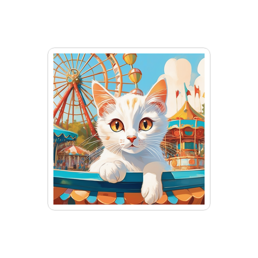 PugMug Custom White Companion Cat Sticker