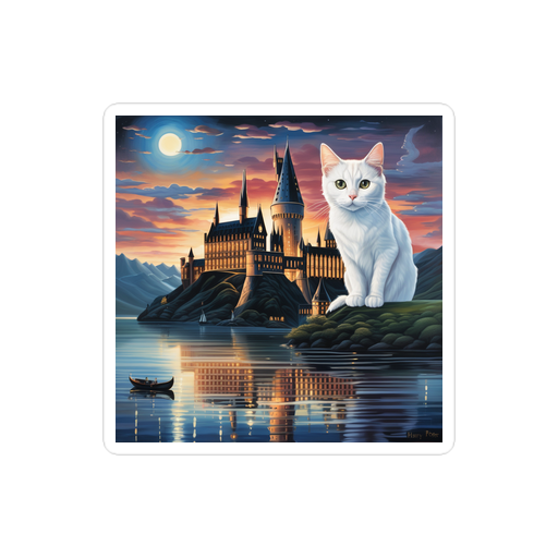 PugMug Custom White Companion Cat Sticker