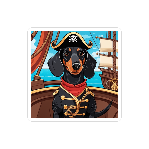 PugMug Custom Black Dachshund Sticker