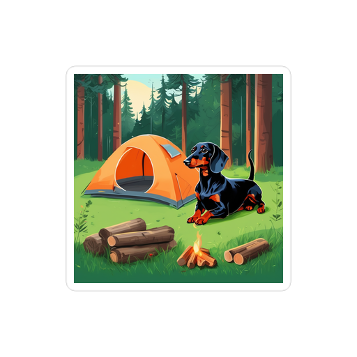 PugMug Custom Black Dachshund Sticker