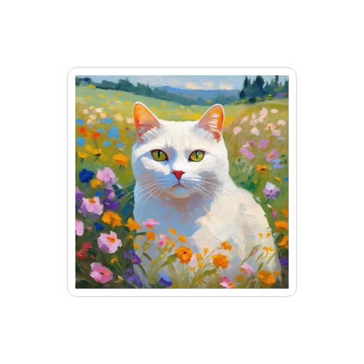 PugMug Custom White British Shorthair Cat Sticker