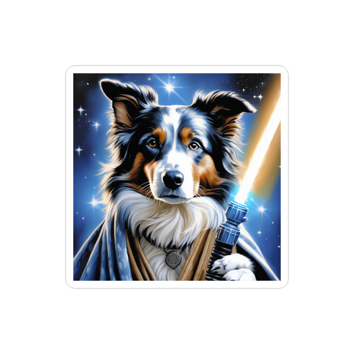 PugMug Custom Blue Merle Border Collie Sticker