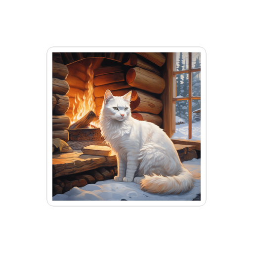 PugMug Custom White Companion Cat Sticker