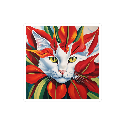 PugMug Custom White Companion Cat Sticker