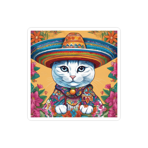 PugMug Custom White Companion Cat Sticker