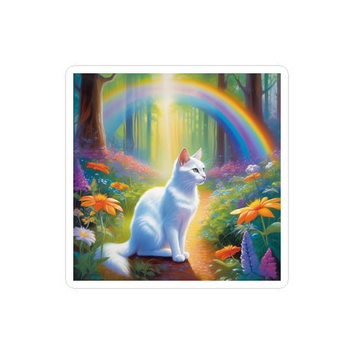 PugMug Custom White Companion Cat Sticker