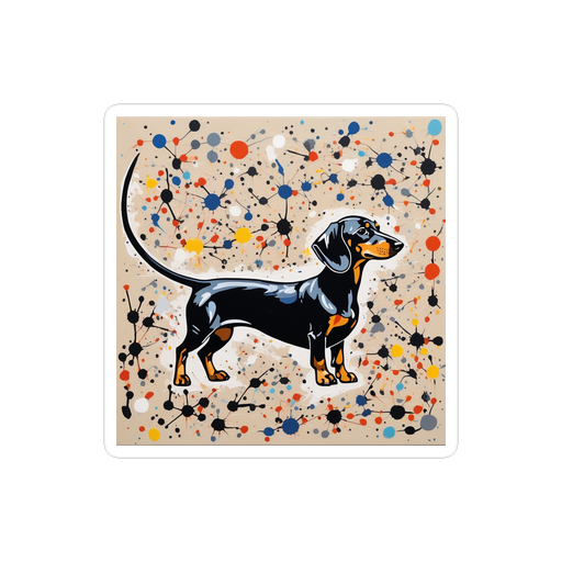 PugMug Custom Black Dachshund Sticker