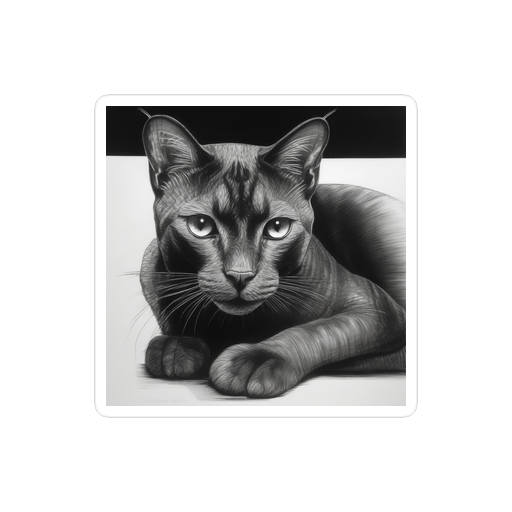 PugMug Custom Black Exotic Cat Sticker