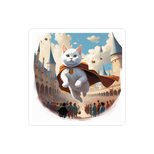 PugMug Custom White Companion Cat Sticker