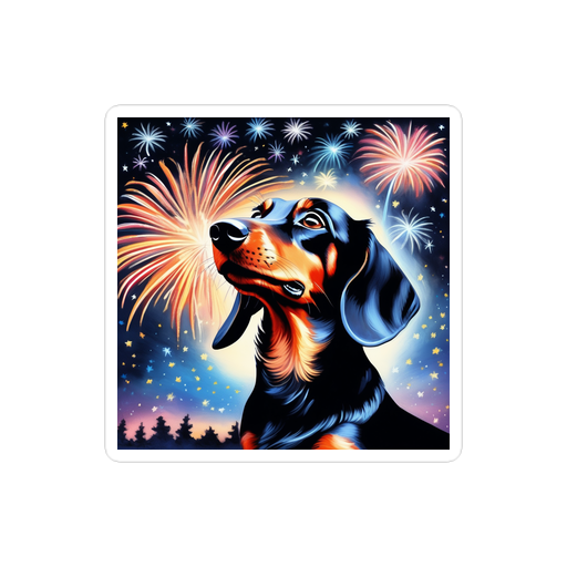 PugMug Custom Black Dachshund Sticker