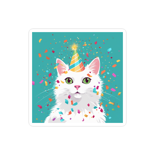 PugMug Custom White Companion Cat Sticker