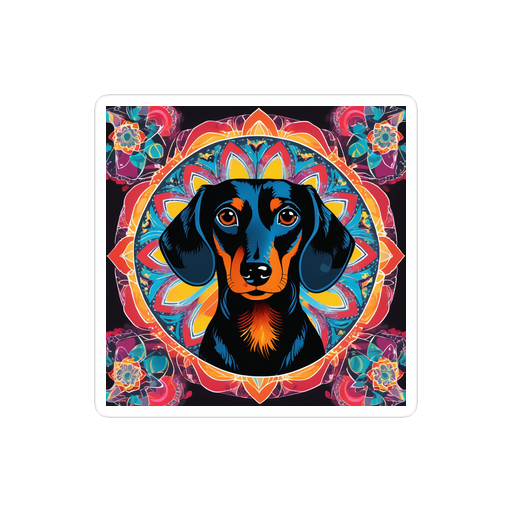 PugMug Custom Black Dachshund Sticker