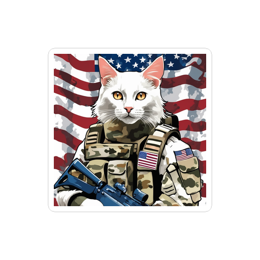 PugMug Custom White Companion Cat Sticker